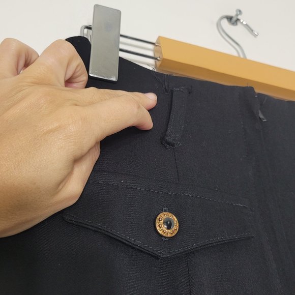 Les Belles Garconnes Vintage Classic Midi Skirt Black Casual Zip Womens Lined - Picture 9 of 15